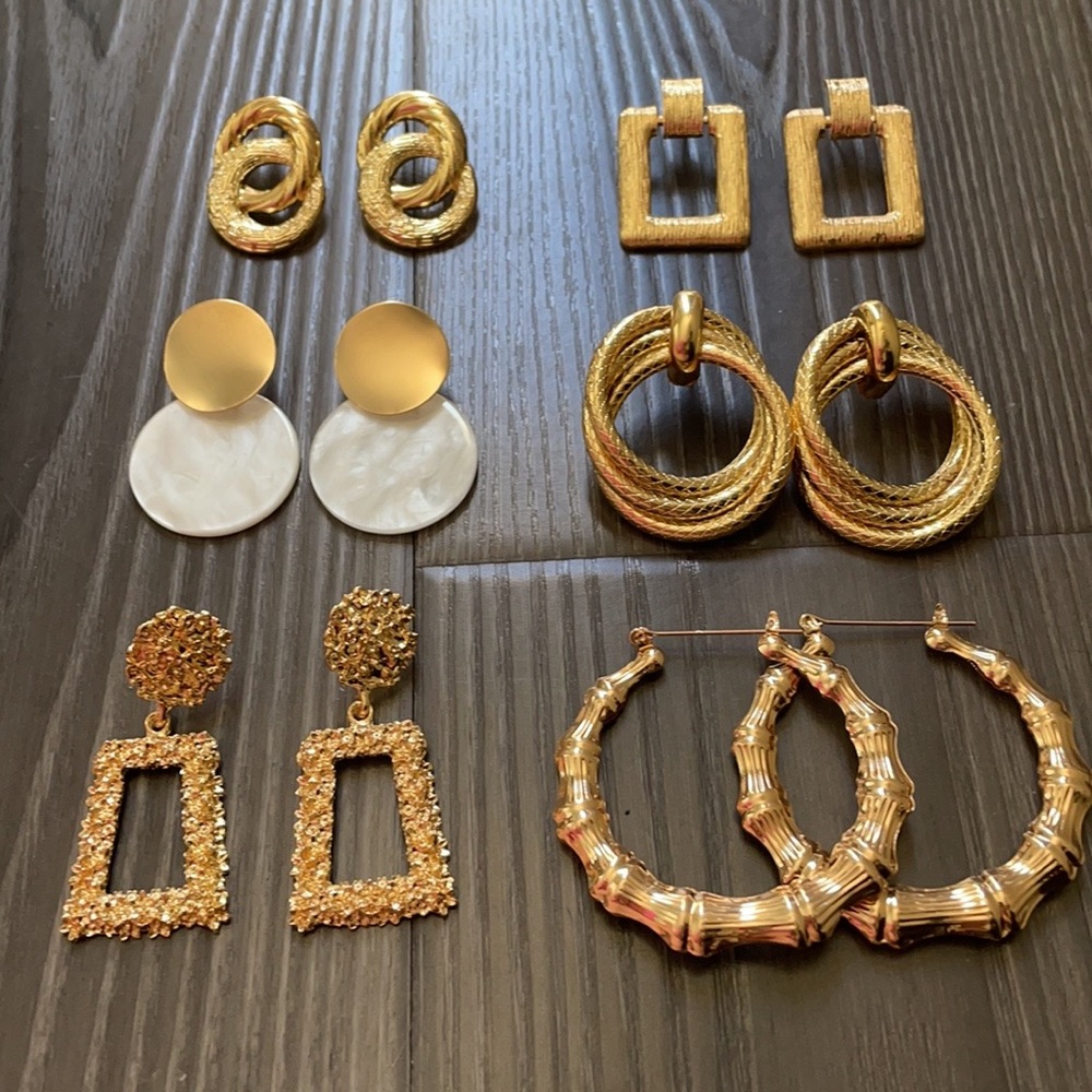 NEW Set of new trendy luxury gold earrings - Picture 13 of 13